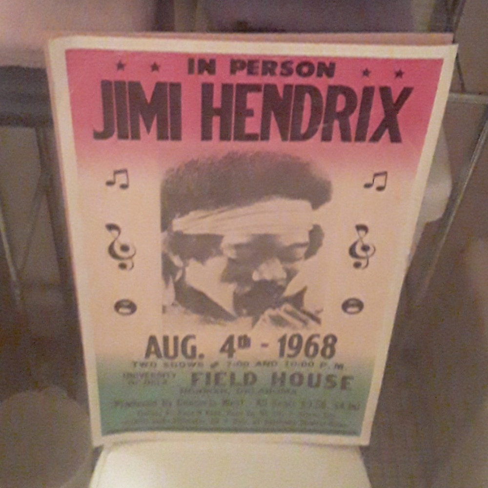 An original Jimi Hendrix concert poster from 1968